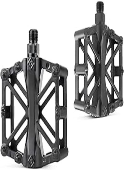 Buy Road Mountain Bike Pedals, GROIC Bicycle Pedal 9/16 for MTB BMX, Aluminum Alloy Cycling Flat Pedal with 16 Removable Anti-Skid Pins, Universal Lightweight Platform Pedal for Travel Bike Exercise Bike in Egypt