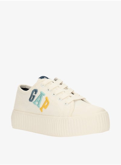 Buy Girls' Logo Embroidered Lace-Up Sneakers in Saudi Arabia