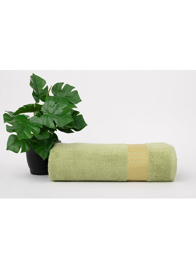 Buy ARROW JACQUARD TOWELS - 500 GSM - 100% Cotton Terry - Jacquard Border- 1 Bath Sheet 80X160 cm- Luxury Touch - Extra Absorbent-Green in UAE