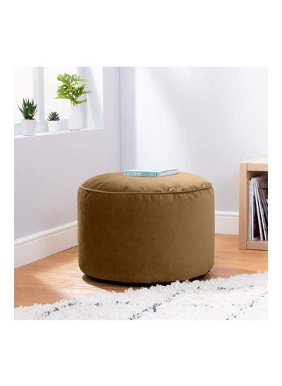 Buy Velvet Round Bean Bag Pouffe - Brown in Saudi Arabia