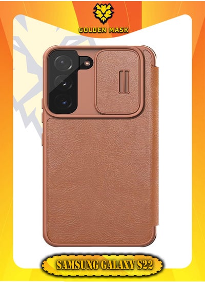 Buy Nillkin For Samsung Galaxy S22 QIN Pro Leather Flip Cover - Brown in Egypt