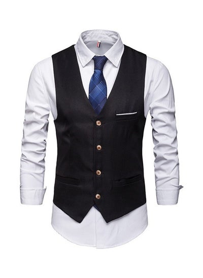 اشتري New Men's British Fashion Slim Fit Suit Vest في السعودية