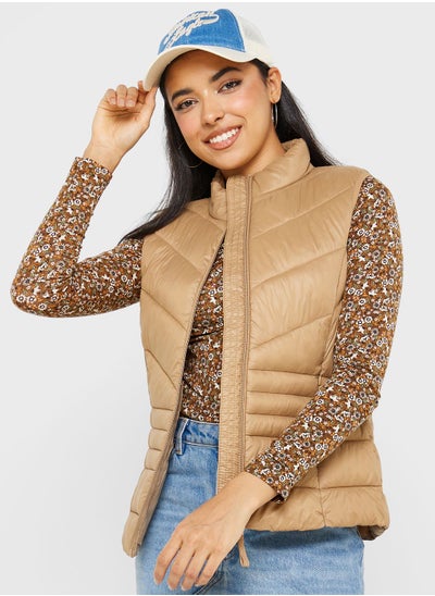 Buy Zip Through Puffer Vest Jacket in Saudi Arabia