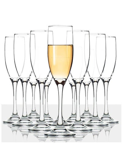 Buy [3Diamonds] Champagne Glass Set of 6, 7 oz (207 ml )champagne glasses, Luxury wine glasses for picnic, Crystal Clear, Dishwasher Safe Wine Glass for Anniversary Wine glass Gift Set Made in Bulgaria in UAE