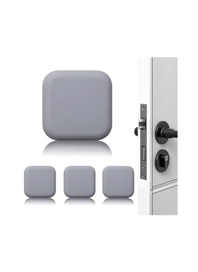 اشتري 4 Pcs Door Stoppers Wall Protector Buffer Guard Doorknob Door Handle Bumper Self Adhesive Silencer Soft Rubber Crash Pad for Home Office (Grey) في الامارات