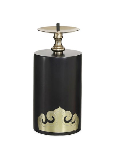 Buy Wole Candle Holder, Black & Gold - 10x20 cm in UAE