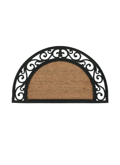 Buy Eco-Friendly Corel Rubber Decorative Border Door Mat Black and Beige 45 x 75 cm CRL-505 in Saudi Arabia