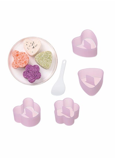 Buy Onigiri Mold Pink, Heart and Plum Blossom Shaped Rice Ball Molds Triangle, Cute Bear Form Spam Musubi Mold, Onigiri Musubi Mold Home DIY Tool for Kids with Press Design, 5 Pack in UAE