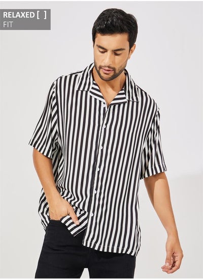 Buy Striped Resort Collar Relaxed Fit Shirt in Saudi Arabia