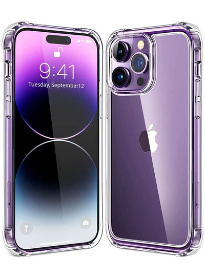 Buy iPhone 14 Pro Case | Clear Case for iPhone 14 Pro | Anti-Scratch | Shock Absorption | 2022 iPhone 6.1 inch Case | Reinforced Corner Protection Bumper | Crystal Clear in Egypt