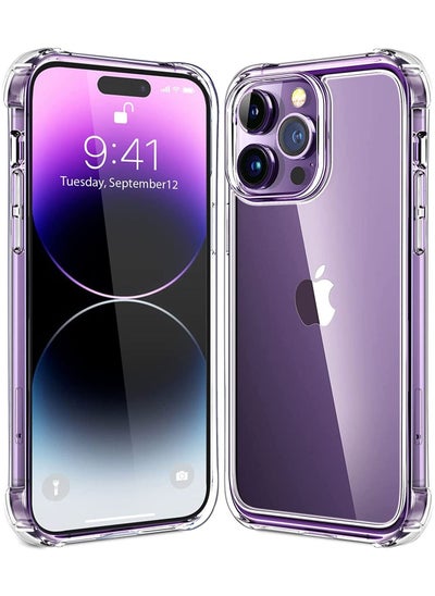 Buy iPhone 14 Pro Case | Clear Case for iPhone 14 Pro | Anti-Scratch | Shock Absorption | 2022 iPhone 6.1 inch Case | Reinforced Corner Protection Bumper | Crystal Clear in Egypt