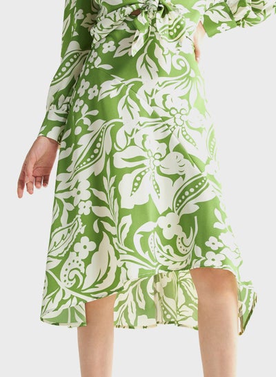 Buy Floral Print High Waist Skirt in Saudi Arabia