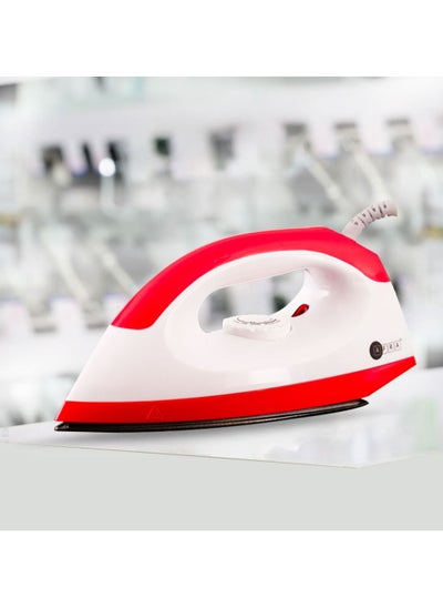 اشتري AFRA Japan Dry Iron 1000W Teflon Soleplate Indicator Light Overheat Protection Temperature Knob Smooth Ironing White and Red GMARK ESMA ROHS and CB Certified في الامارات