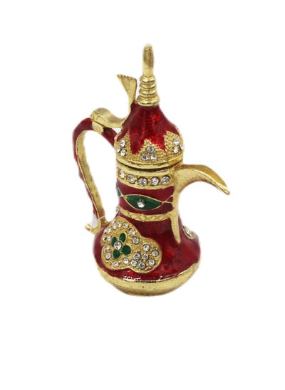 Buy Singapore Gold Plated Arabic Style Coffee Pot Stone Work 11 X 8 cm in UAE