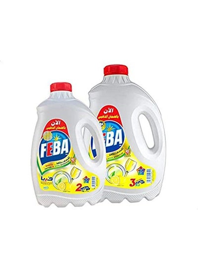 اشتري Feba Dishes Washing-up Liquid, 3 kg with 2 kg (Scent may vary) في مصر