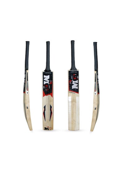 Buy Kashmir Willow Ultimate Cricket Bat for Light/Hard Tennis and leather Ball with Cover-Black/Red in Saudi Arabia