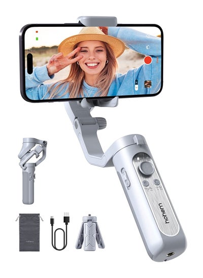 اشتري iSteady X Gimbal Stabilizer for Smartphone 2023 3 Axis Phone Gimbal Ultra Light Foldable Stabilizer for Android and iPhone 14 Pro Max One Key Inception Phone Stabilizer for Video Recording hohem في الامارات