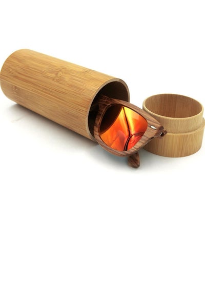 اشتري Sunglasses Case, Cylindrical Glasses Wooden Storage Box Bamboo Wood Home Office (glasses not included) في السعودية