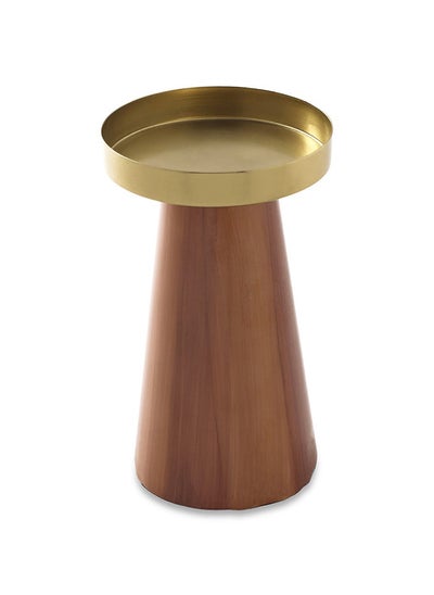 Buy Ruhi Pillar Candle Holder, Brown - 10.5x17.5 cm in UAE