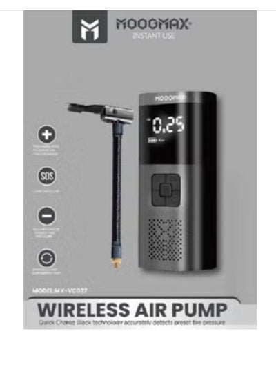 Buy Wireless Air Pump Rechargeable Car Air Compressor Useful Portable Intelligent Digital Tire Inflator in Saudi Arabia