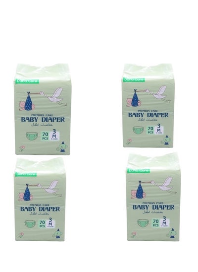 Buy Infant Diaper 5-11KG size 3 Medium 70Pcs. 4 Pack X 70 Pcs .280 Pcs. 1 Carton in UAE