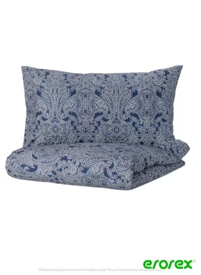 Buy Duvet cover and pillowcase dark blue 150x200/50x80 cm in Saudi Arabia