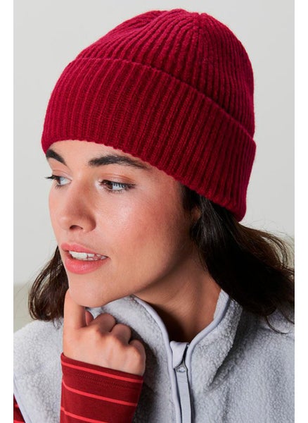 Buy Women Knitted Bennie, Maroon in UAE