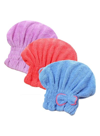 Buy Microfiber Hair Drying Caps Soft Super Absorbent Quick Dry Hair Turban Towels for Girls and Women-One Size in Egypt