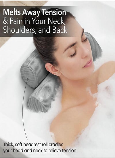 Buy Bath Pillow Bathtub Anti-Slip Headrest for Head, Neck and Shoulder Support, Bath Pillow Fits All Bathtub, Hot Tub and Home Spa in Saudi Arabia