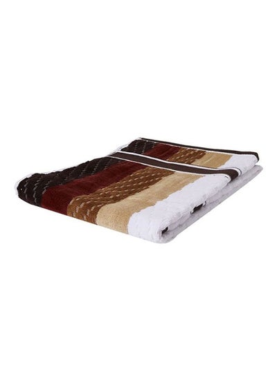 Buy Zic Zac- Hand Towel 500 GSM 100% Cotton Velour 50X90 cm Modern Stripe Design Luxury Touch Extra Absorbent Brown in Saudi Arabia