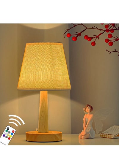 Buy Nordic Style Decorative Table Lamp Creative Bedroom Bedside Lamp Dimming Remote Control LED Night Light in Saudi Arabia