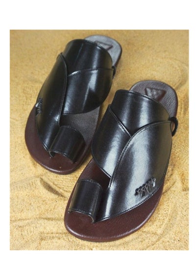 Buy Beach Sandals For Men Black in Saudi Arabia