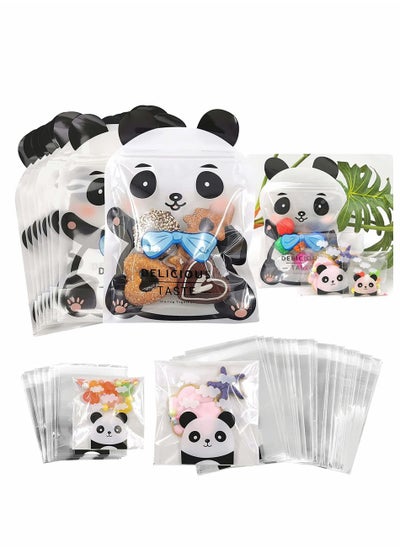 Buy 308Pcs Clear Plastic Cookie Bags, Cute Panda Self Adhesive Candy Bags, for Bakery Candle Soap Cookie Candies Dessert, Holiday New Year Party Favors for Biscuit, Chocolate in UAE