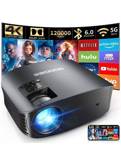 Buy Projector 4K With WiFi And Bluetooth Supported, FHD 1080P Mini Projector For Outdoor Moives, 5G Video Projector For Home Theater Dolby Audio Zoom Portable Projector TV Stick PPT (YG600 Plus) in UAE