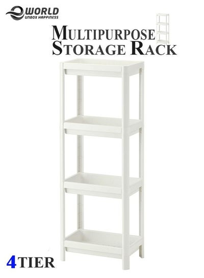 Buy 4-Tier Adjustable Rack Organizer Extendable Shelf For Home Kitchen, Bathroom in UAE