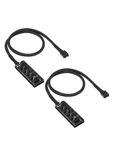 Buy 2-Piece 4-Pin PWM Fan Power Supply Cable 1 To 5 Splitter 5 Way PC Case Internal Motherboard Fan Power Extension Cable Cord in Saudi Arabia