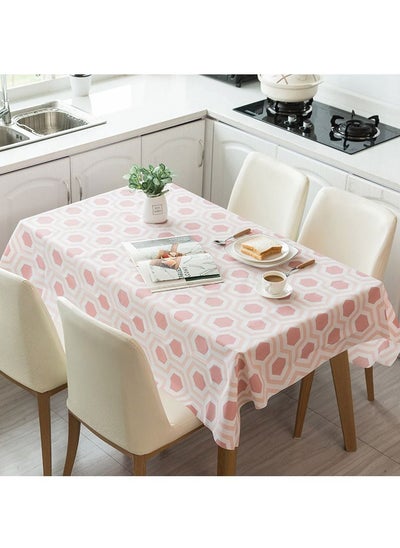 اشتري Geometry Vinyl Table Cloth for Rectangle Tables Waterproof and Oil Proof Spill Proof Tablecloth Plastic Table Cover for Dining Room Kitchen and Party 180x137cm في الامارات