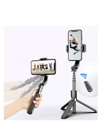 اشتري Gimbal Stabilizer for Smartphone L08 Handheld Gimbal with 360°Auto Balance Ant Shake Remote Wireless Bluetooth Selfie Stick Pan-tilt Tripod with Built-in Bluetooth Remote في الامارات