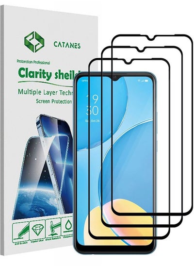 Buy 3 Pack For Oppo A15s Screen Protector Tempered Glass Full Glue Back in UAE