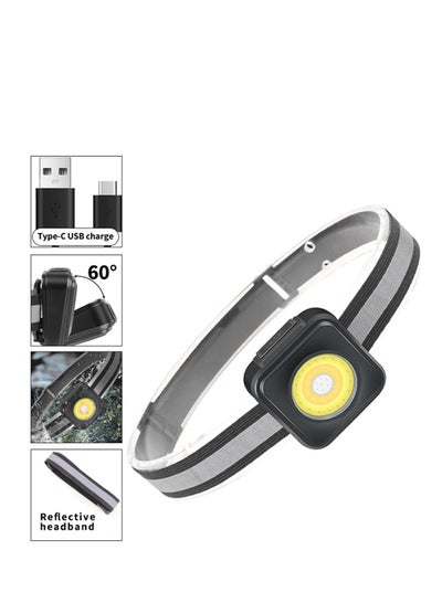 اشتري LED Headlamp Rechargeable Head Light 60° adjustable Angle Reflector Light Strip في السعودية