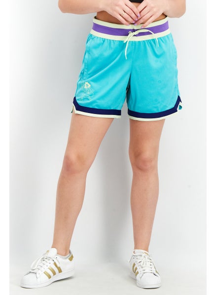 اشتري Women Sportswear Fit Basketball Shorts, Turquoise Combo في الامارات