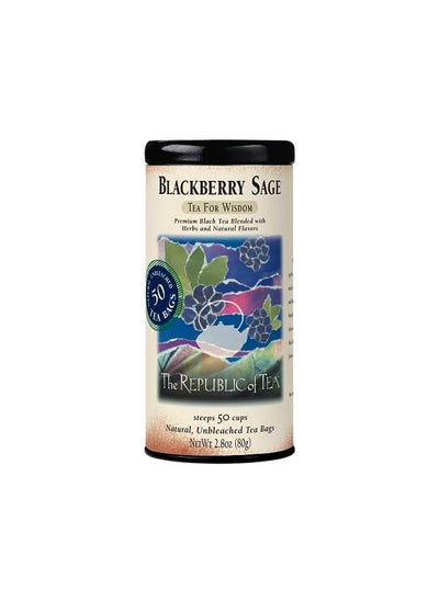 اشتري The Republic of Tea Blackberry Sage Black Tea | 50 Tea Bags, Gourmet Black Tea في الامارات