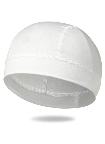 اشتري Cycling Helmet Liner Hat, Outdoor Sports Brimless Hat, Breathable Sweat Absorbent and Quick Drying, Sun Protection Hat, Rugby Hat Liner, White, 32 في السعودية