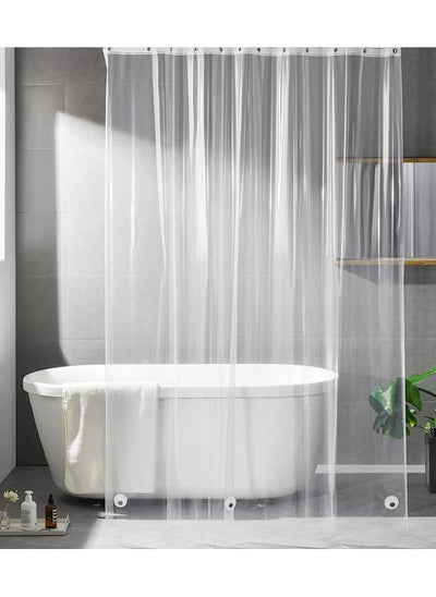 Buy arabest Clear Shower Curtain Liner, PEVA Waterproof Lightweight Shower Curtain Liner Heavy Duty Plastic Shower Curtain with 3 Magnets and 12 Anti-Rust Metal Grommets for Bathroom (180 x 180cm) in UAE