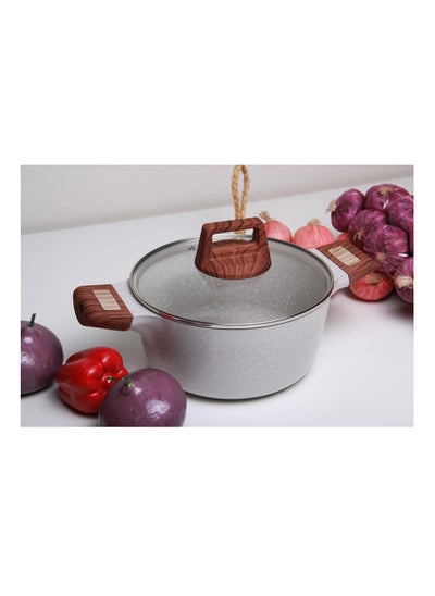 Buy Granite Deep Cooking Pot with Lid, 1 piece, 24cm in Saudi Arabia