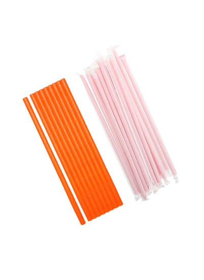 Buy 8mm Paper Straws Orange Individually Wrapped Pack of 500 in UAE