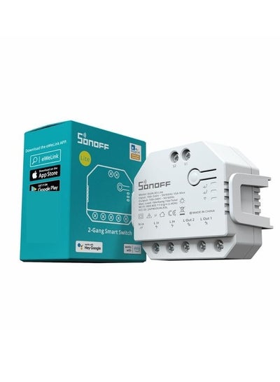 Buy Sonoff | Dualr3 Lite Dual Relay Two Way Smart Diy Switch | External Switch Control In Both Motor & Swtich Mode | Overload Protection | White in UAE