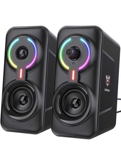Wired/Wireless Bluetooth RGB Light PC Speakers,LED Subwoofer Deep Bass ...