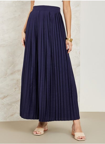 Buy Pleated Flared Maxi Skirt in Saudi Arabia