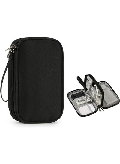 Buy Cable Organizer Bag Portable Tech Travel Pouch with Zipper Multiple Electronic Storage Pockets For Cable, Cord, Charger, Phone, Earphone, SD Card in UAE